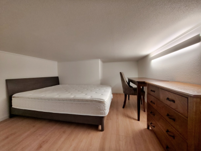 ダブルベッド・デスク・チェア・チェスト設置の充実したロフト！