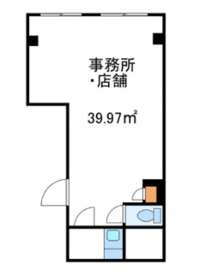 愛知県名古屋市中村区 中村公園ビル2階②の間取り図