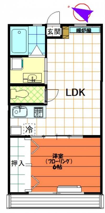 神奈川県横浜市南区 シャトーソレイユ303の間取り図