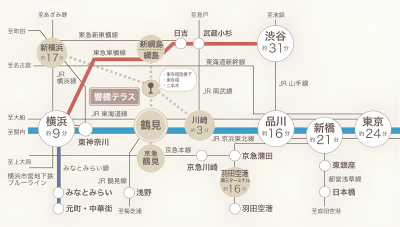 主要な街までアクセスのよい立地です。