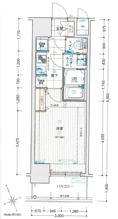 大阪府大阪市福島区 スワンズシティ堂島川５０５の間取り図
