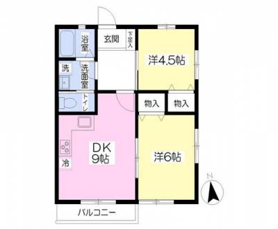 神奈川県平塚市 ピソ・ノーザンライト徳延105号室の間取り図