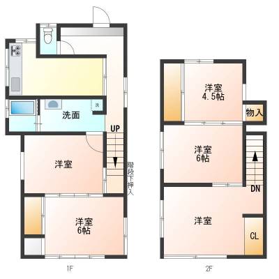 愛知県半田市 ５DK・猫多頭飼いもOK・ペット可一軒家の間取り図