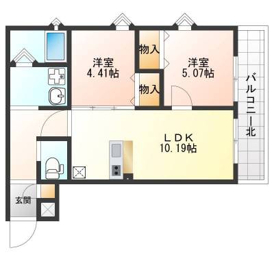 X01号室は1号室間取、X02〜X05は2〜5号室間取です。