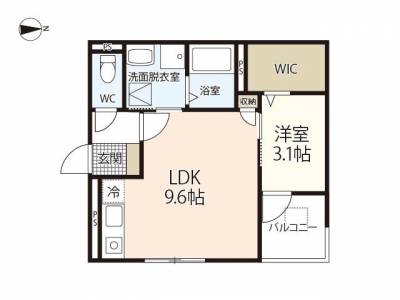 岡山県岡山市北区 空とひだまりのラ・ルフレ101の間取り図