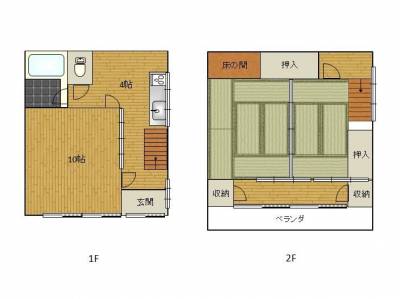広々、3Kの戸建て♪10畳のリビングはファミリー向け！！