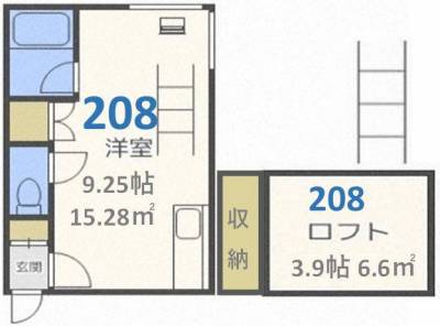 北海道札幌市白石区 メイプルタウン208の間取り図