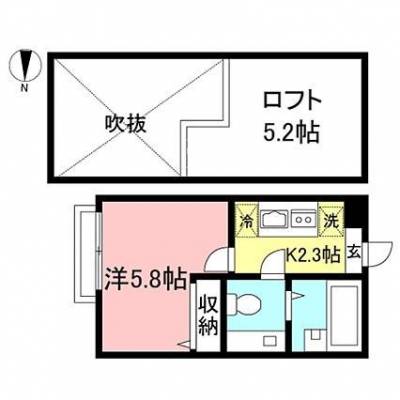 ロフトは広いので寝室でも収納でも利用価値大、洋室は天井高