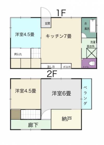千葉県市川市 中国分貸家1の間取り図
