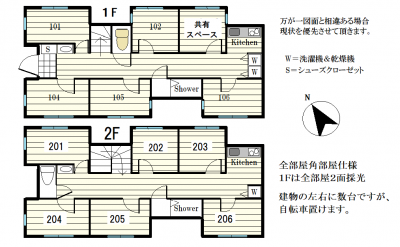 部屋のサイズは全部屋同じです