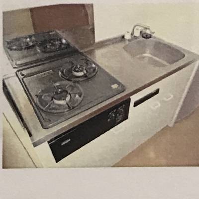 二口コンロ付きシステムキッチン