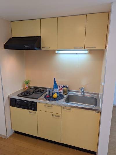 ビルトイングリル付ガスコンロ2口ホーローシステムキッチン〆