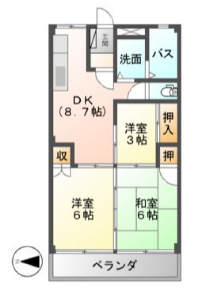 他のお部屋のお写真ですが、同タイプです
