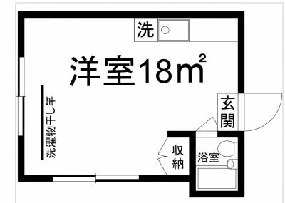  洗濯ものは南窓外と室内物干しポール。布団は東窓に干せる。