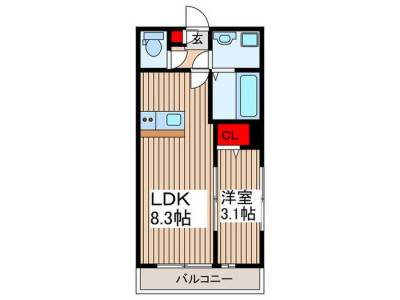 埼玉県川口市 N.Lソラリア101号の間取り図