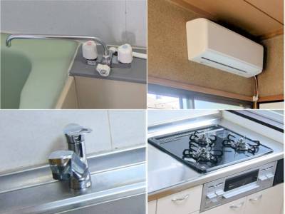 水栓、コンロ、エアコン、給湯器は新品交換済