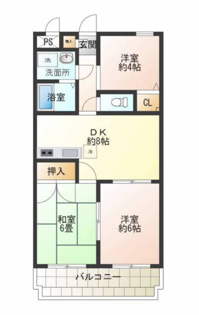 ３DKの間取りです。ファミリー、カップル、単身者も相談可能