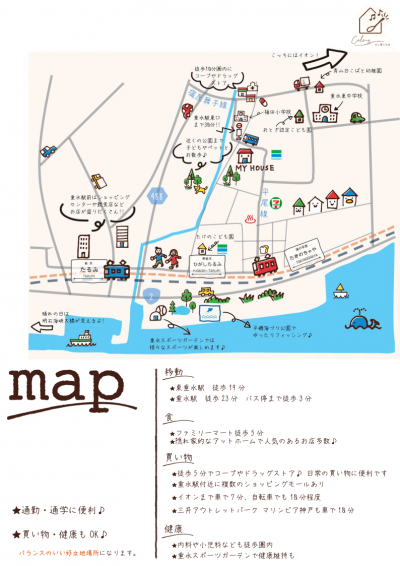 暮らしに必要な施設が徒歩圏内。