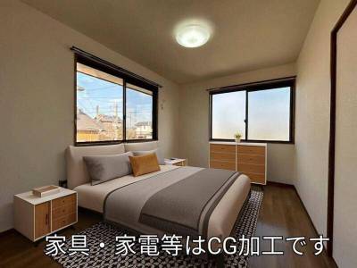 2面採光で明るい洋室です