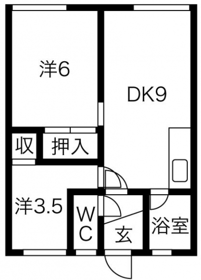 北海道滝川市 西町マンション７号室の間取り図