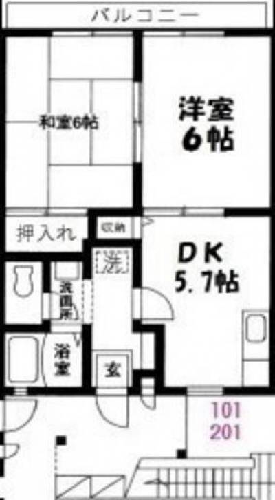 千葉県千葉市中央区 ボンハイツ101の間取り図
