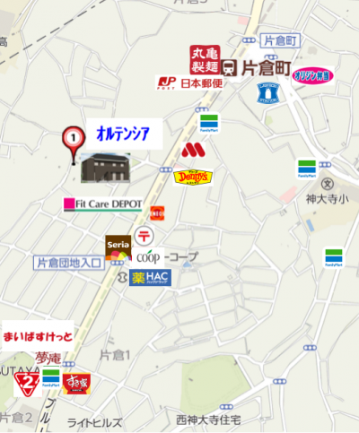 アパートから5分以内の近隣にコンビニ、スーパー、飲食店充実！