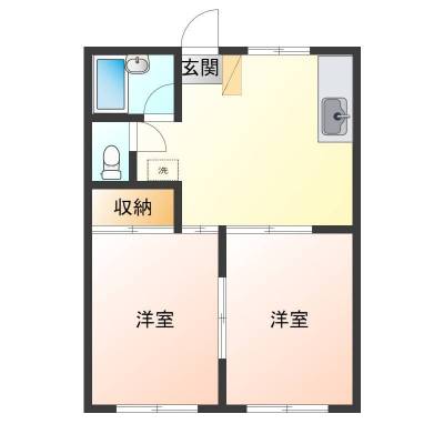千葉県旭市 ミサワNEWスカイハイツ201の間取り図