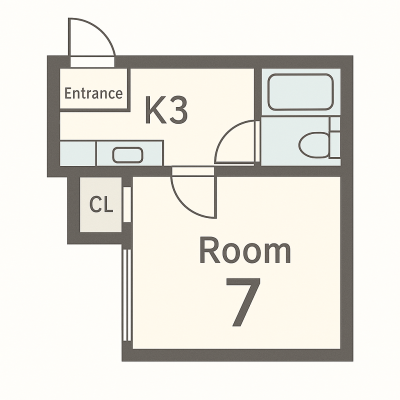 福島県福島市 ライトコーポ24号室の間取り図