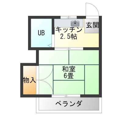 神奈川県高座郡寒川町 コーポ一之宮102の間取り図