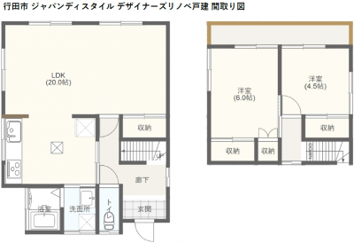 20帖の広々したLDKでゆったりと過ごせます。