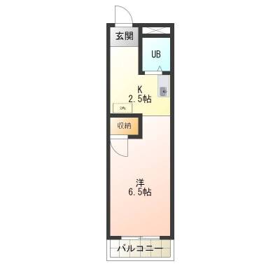 神奈川県厚木市 サンハイツ206の間取り図