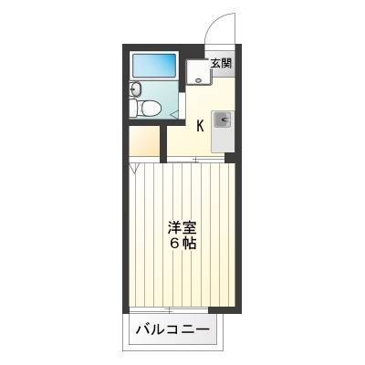 １Kで部屋との仕切り扉があります。