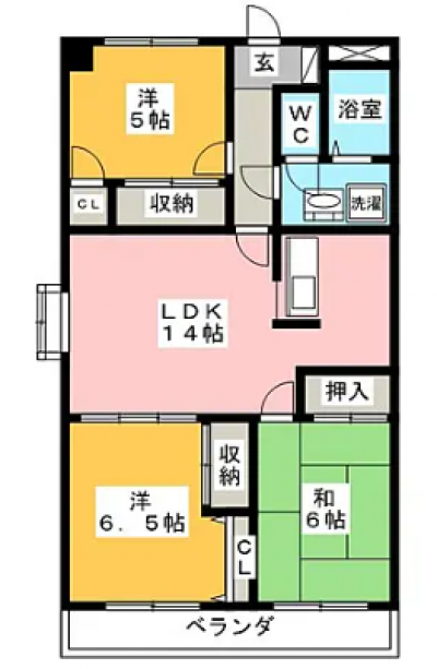 メゾンシャンポール104（岐阜県岐阜市）の間取り図