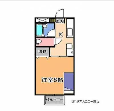 桜コーポ2(家具家電付アパート) 103号室103（栃木県宇都宮市）の間取り図