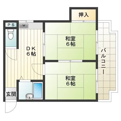 大阪府大阪市平野区 コーヨーハイツ401の間取り図