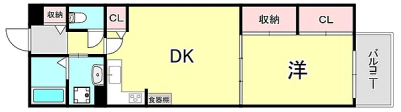 兵庫県神戸市長田区 ツイン大開一号館704の間取り図