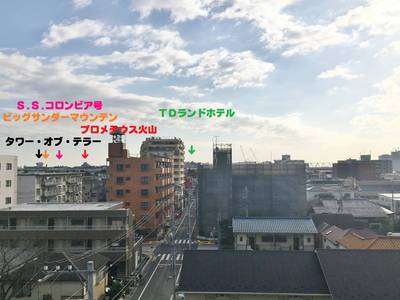 ルーフバルコニー南側は人気テーマパーク