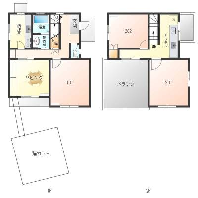 広島県廿日市市 キャットナッツハウス101の間取り図