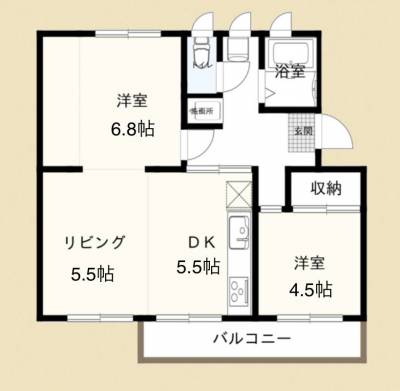 千葉県松戸市 小金原住宅13号棟504の間取り図