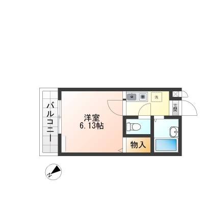 １Ｋ、バストイレ別、クローゼット、室内洗濯機置場、ベランダ