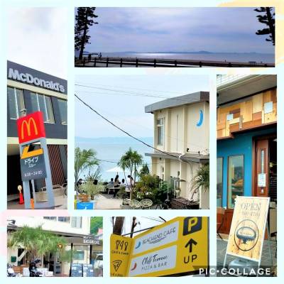 海岸線には飲食店多数
オシャレなcafeも♡