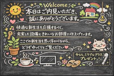 ぜひ、お部屋見に来てください
歓迎します！