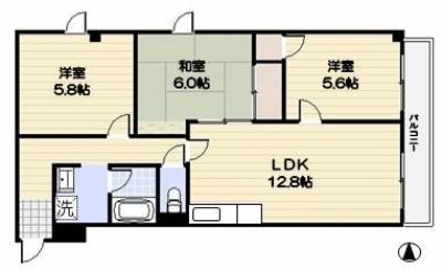 東向き間取りになります