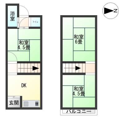 トイレ北側に室内洗面台、洗濯機があります♪