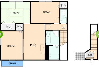 茨城県高萩市 ポムドテール、敷金礼金仲介手数料０、エアコン3台203の間取り図