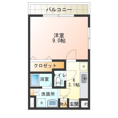 静岡県静岡市清水区 ブランシュネージュ201の間取り図