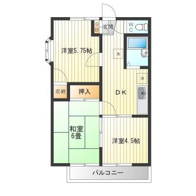 実際の間取りは左右反転タイプになります。
