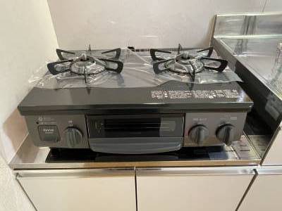 新品2口ガスコンロ付き