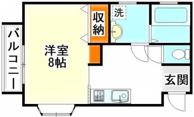 福岡県飯塚市 アンビシャス近大前201の間取り図