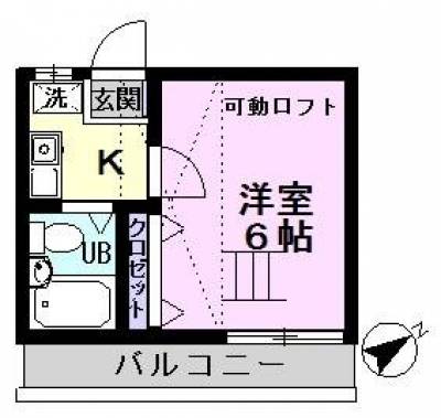 千葉県松戸市 アネックス矢切2期206の間取り図